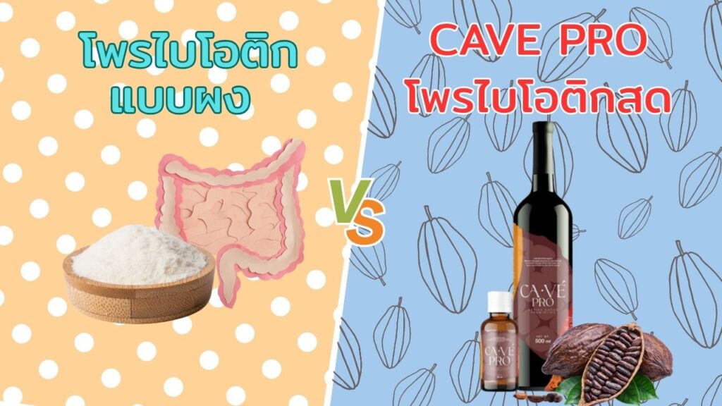 โพรไบโอติกแบบผง vs CAVE PRO โพรไบโอติกสดแบบน้ำ ต่างกันอย่างไร?