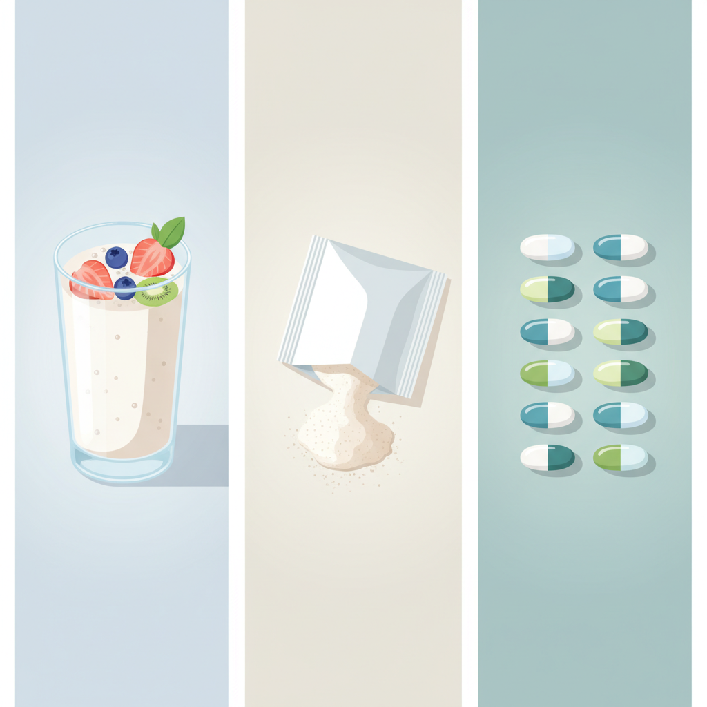 โพรไบโอติกแบบน้ำ แบบผง แบบเม็ด: เลือกแบบไหนให้ลำไส้แฮปปี้? section 2